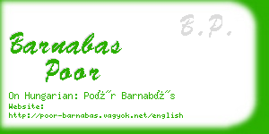 barnabas poor business card